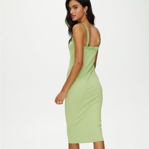 Aritzia Pistachio Green Ribbed Dress